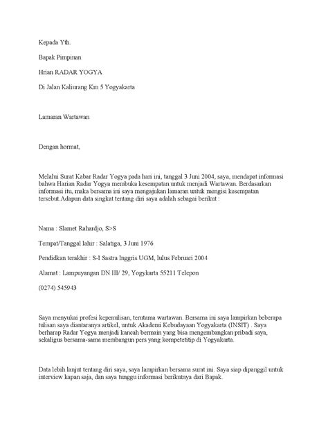 50+ Contoh Surat Lamaran Kerja Indomaret Dalam Bahasa Inggris - BERBAGI