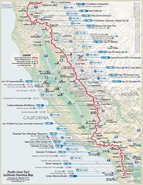 Map Of The Pacific Crest Trail Take A Hike Map Of The Pacific Crest