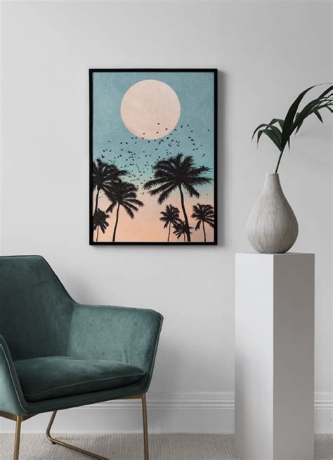 Palm Tree Sunrise Poster