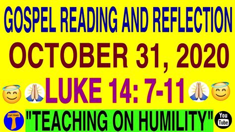 Daily Gospel Reading And Reflection Catholic October 31 2020 YouTube