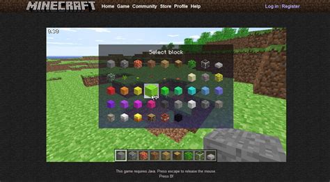 When you select your mode, a screen on the browser should pop up and look like it's loading. Minecraft Classic Online - Grátis