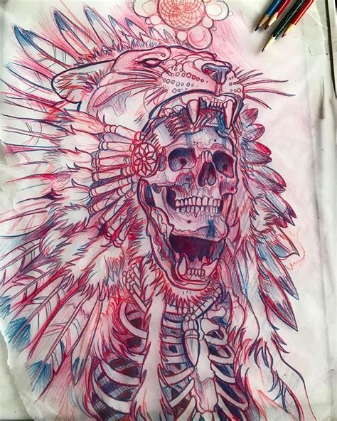 Works By Artists Derek Turcotte Indian Skull Tattoos Tattoos