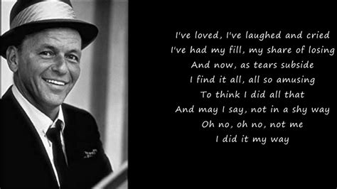 Frank Sinatra My Way Lyrics Youtube