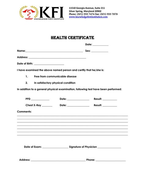 Medical Certificate Form Pdf Medical Certificate Form