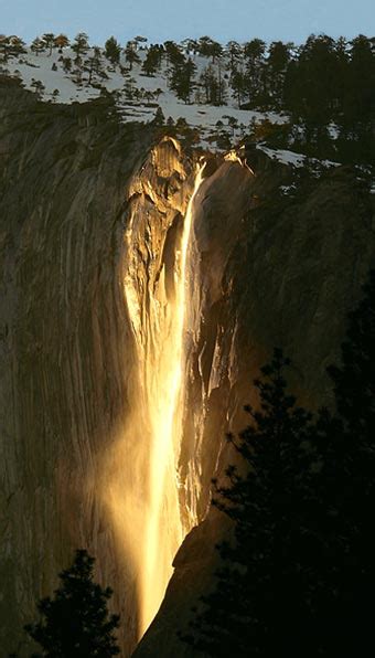 Mystery Planet Golden Water Falls In Yosemite National Park