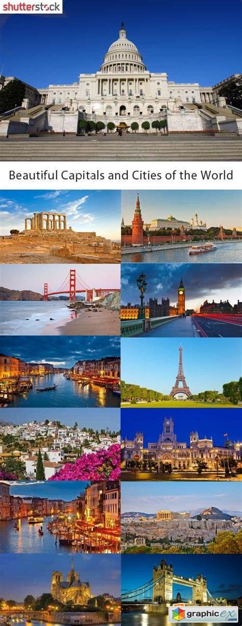 Beautiful Capitals And Cities Of The World 25x Free Download Vector