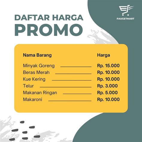 Halaman Gratis Desain Contoh Daftar Harga Canva