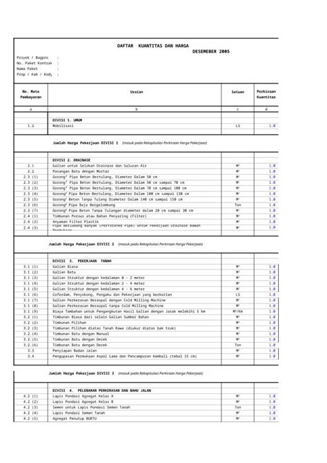 Xls Analisa Harga Satuan Cmrfb Dan Ctsb Dokumen Tips