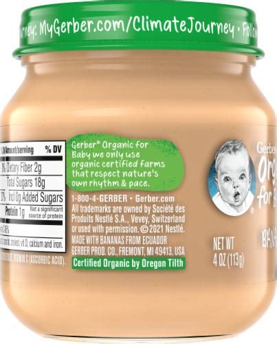 Gerber® 1st Foods Organic Banana Baby Food Jar 4 Oz Jay C Food Stores