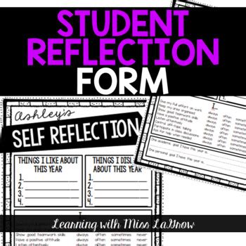 student conference reflection form notes  learning   lagrow