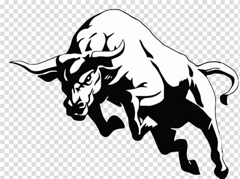 White And Black Bull Illustration Charging Bull Drawing Bull
