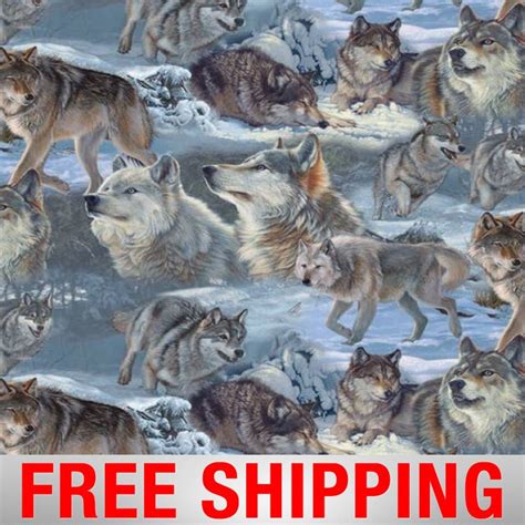 Fleece Fabric Wolf Wolves Blanket Fabric 60 By Picotextilesdotcom