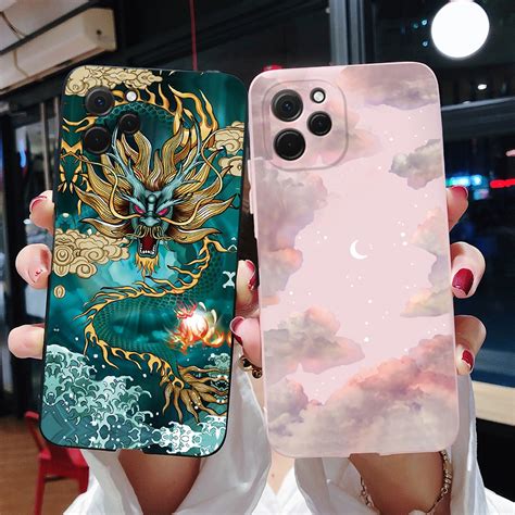 Huawei Nova Y61 Dragon Flower Pattern Jelly Silicone Soft Case Huawei