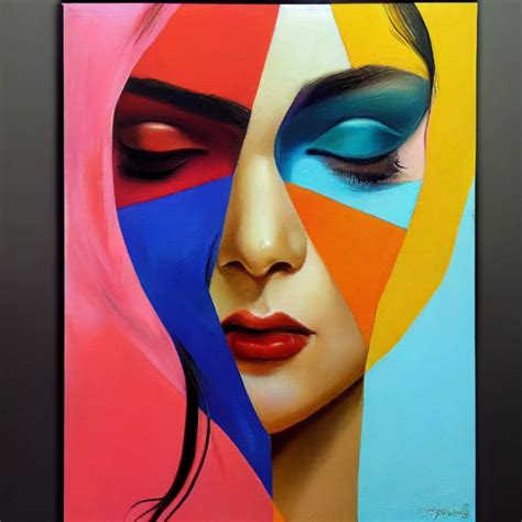 Colorful Female Face Oil Painting Midjourney Openart