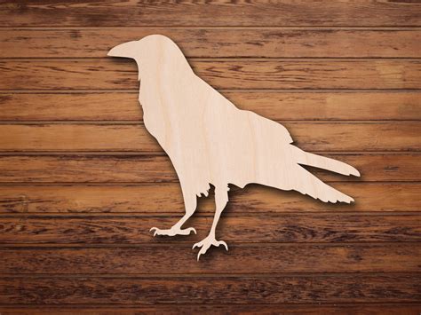 Raven Laser Cut Unfinished Wood Cutout Shapes Measured in | Etsy