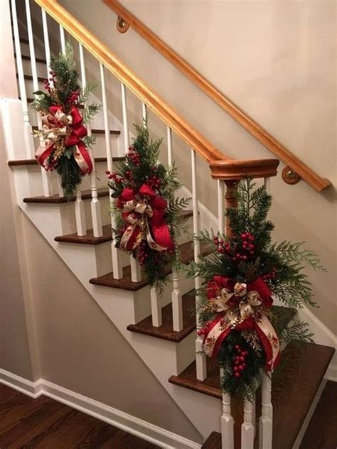 51 Adorable Stair Railing Decoration Ideas For Christmas In 2020 With