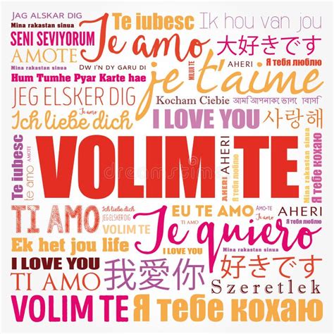 Volim Te I Love You In Croatian Word Cloud In Different Languages Of