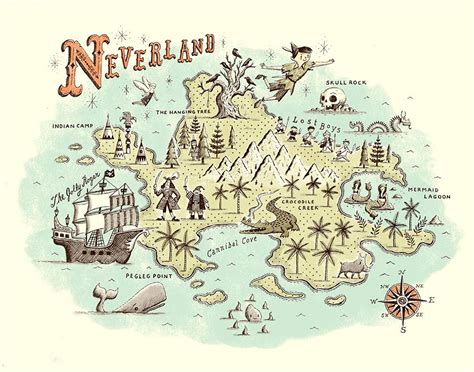 Neverland Map Neverland Map Map Art Neverland