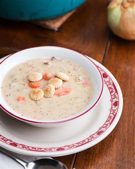 For a bowl of creamy comfort, try dave lieberman's new england clam chowder recipe from food network, perfect with homemade baguette croutons. New England Clam Chowder | Food, Chowder, Food recipes