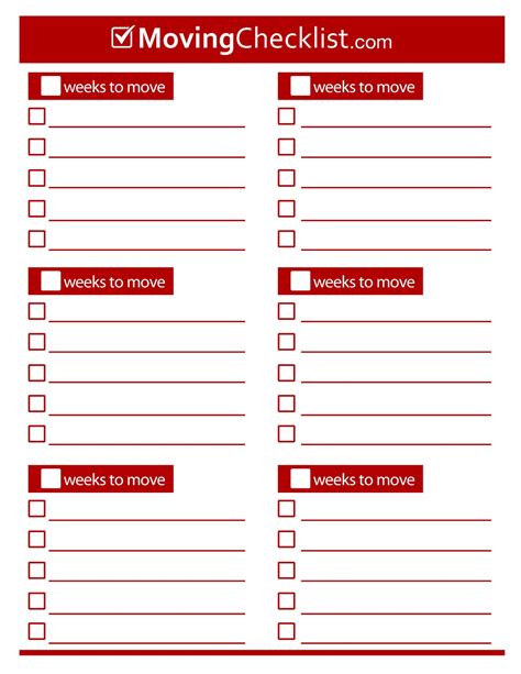 Moving Checklist Printable Free 35 Free Moving Checklist Templates