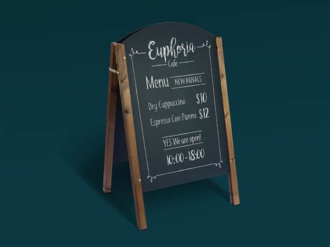 Download Free A-Frame Chalkboard Restaurant/Cafe Menu Mockup ...
