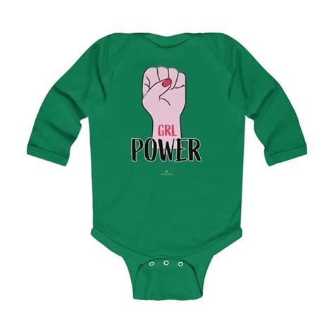 Girl Power Baby Girls Premium Infant Kids Long Sleeve Bodysuit Clothes