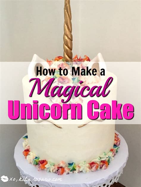 😊 learn how to draw a cute rainbow unicorn cake with hearts raining down easy, step by step drawing lesson tutorial. How to Make a Magical Unicorn Cake - xo, Katie Rosario