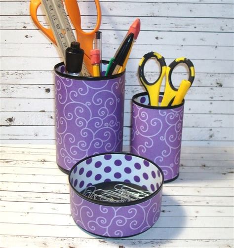 Items Similar To Purple Swirly Desk Accessories Purple Pencil Holder
