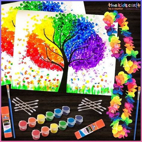 Rainbow Magical Tree Diy Art And Craft The Kids Craft Kids Diy Etsy In