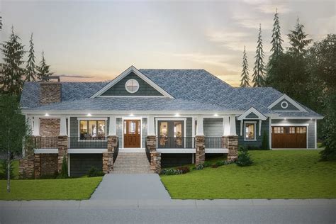 Spectacular Mountain Craftsman Plan With Wrap Around Porch 95090rw