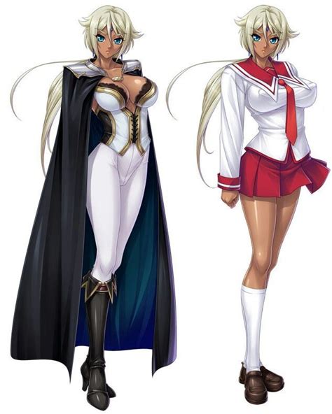 Two Anime Characters Dressed In Costumes With Long White Hair And Black