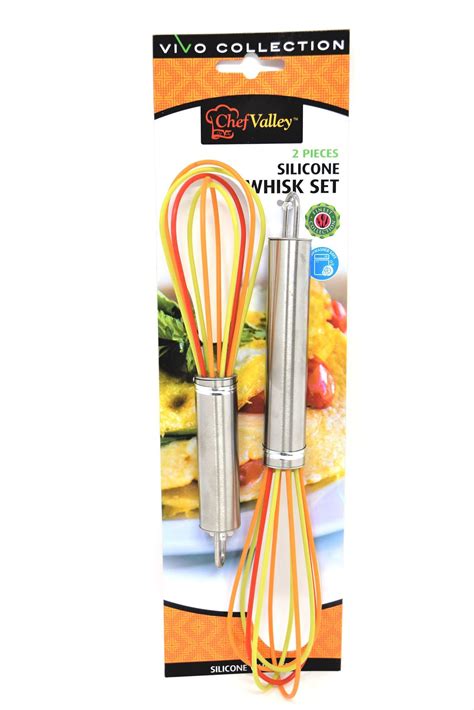 Chef Valley 2 Pieces Silicone Whisk Set Silicone Whisk Whisk Led Lights