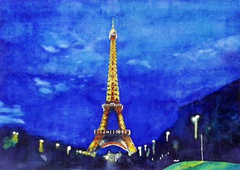Paris At Night One Of My Watercolors Online Art Gallery Art And