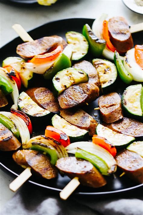 Grilled Kielbasa And Vegetable Kabobs Fire Up The Grill These Vegan