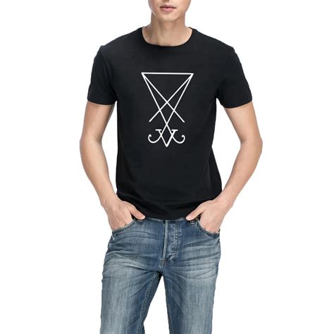 Mens Lucifer Sigil T Shirts Men Satan Occult Tee In T Shirts From Mens