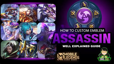 Assassin How To Custom Your Emblem Best Settings Mlbb Cris