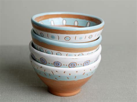 Set Of 4 Handmade Ceramic Bowls Ceramic Small Bowls Kitchen Etsy