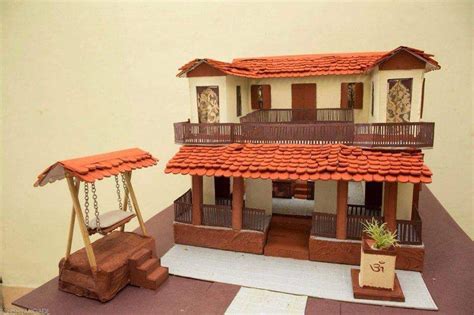 Features of classical indian themed interior design: 3D model of a traditional maharashtrian house(Vada) | Doll ...