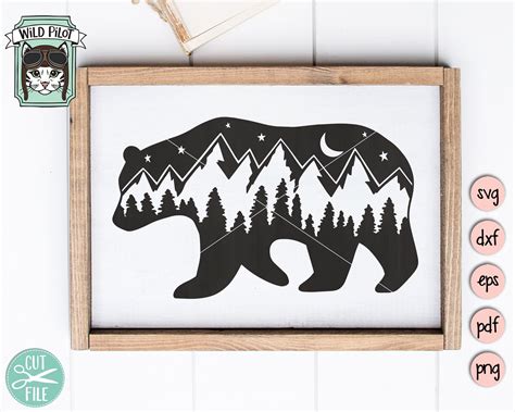 Bear Silhouette Hunting Woodland Bear Svg File Instant Download Cutting