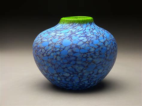 Blue Native Vessel By Thomas Spake Art Glass Vessel Artful Home