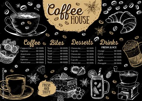 Coffee House Menu Restaurant Cafe Menu Template Design Food Flyer
