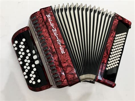 The stradella bass system (sometimes called1 standard bass) is a buttonboard layout equipped on the bass side of many accordions, which uses columns of buttons arranged in a circle of fifths; Weltmeister C System 72 Bass Button Accordion