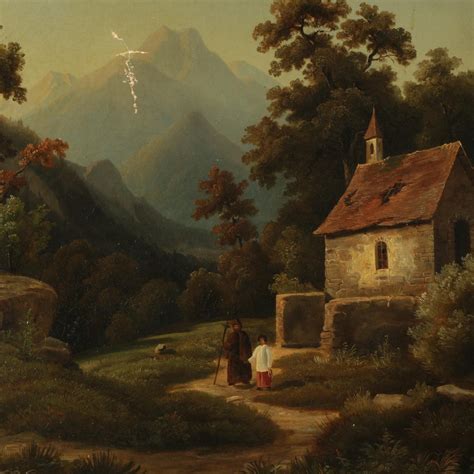 Mid 19th Century Romantic Landscape Oil Painting Ebth