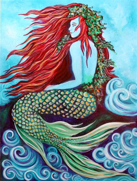 Mermaid Painting In 2021 Mermaid Painting Mermaid Paintings Acrylic Art