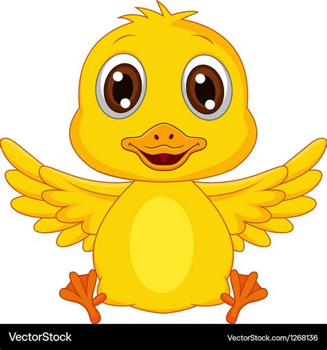 Cute Baby Duck Cartoon Royalty Free Vector Image