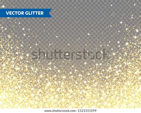 Sparkling Golden Glitter On Transparent Vector Stock Vector Royalty