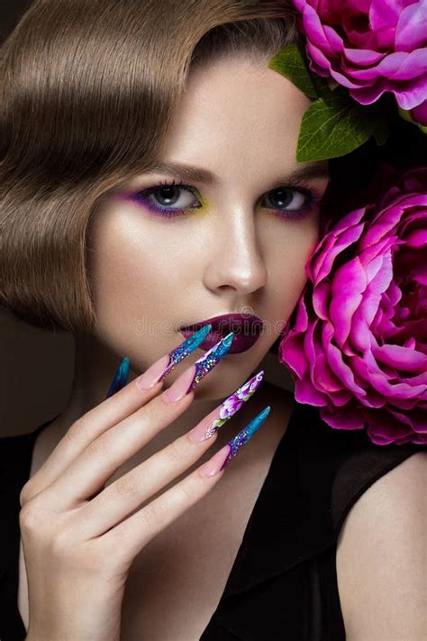 Luxury Fashion Style Nails Manicure Cosmetics And Make Up Stock