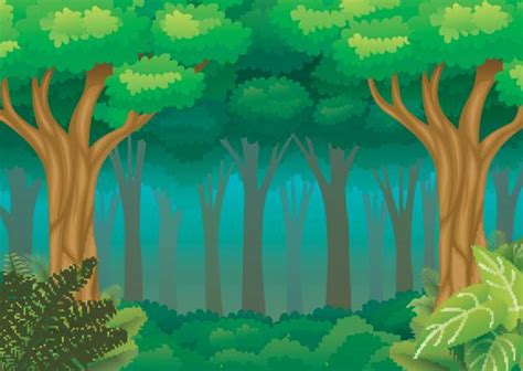 Royalty Free Cartoon Of A Deep Dark Forest Clip Art Vector Images