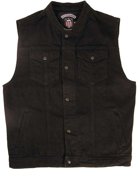 Denim Motorcycle Vest Made In The Usa Black Jean Vest