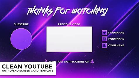 Youtube End Card Template